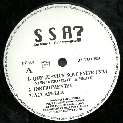 S.S.A - Que Justice Soit Faite (1998) (VLS)